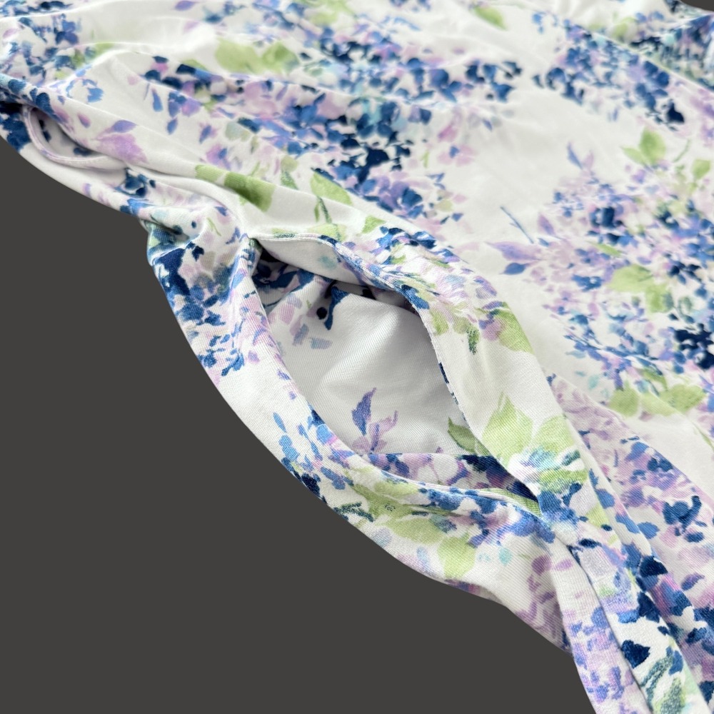 Soft Surroundings Tranquility Bamboo Robe & Nightgown M Soft Floral Sleepwear - Picture 13 of 15